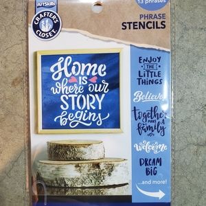 Stencil Set "Home is where our story begins" set